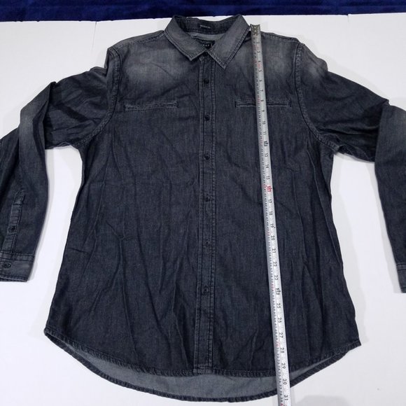 Guess Grey Faded-Design Full Button-Up Shirt - Picture 13 of 13